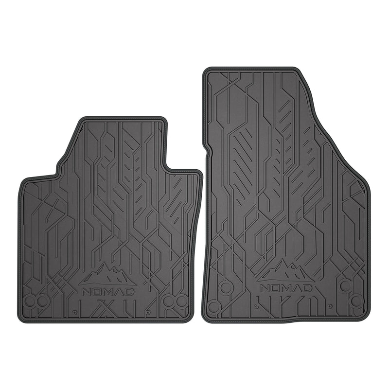 Tapis de Sol de Voiture pour VW Touran I 2003-2015 Caoutchouc Noir-Gris 2Pcs