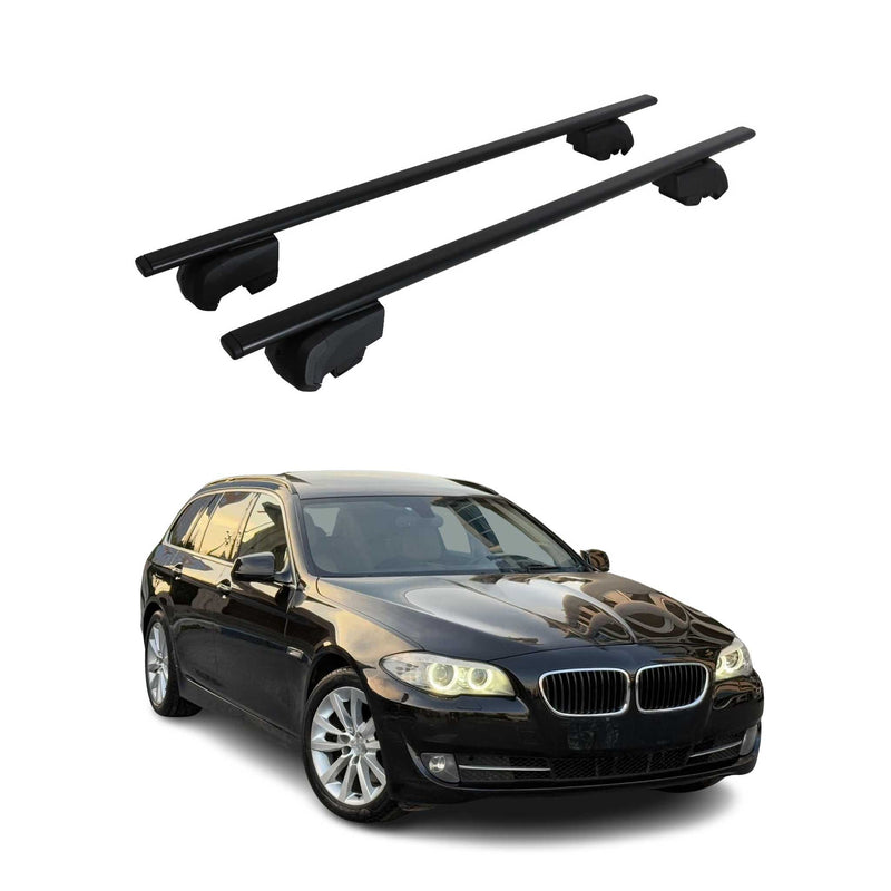 Barres de toit transversales pour BMW Série 5 F11 Break 2009-2017 Fer Noir 2Pcs