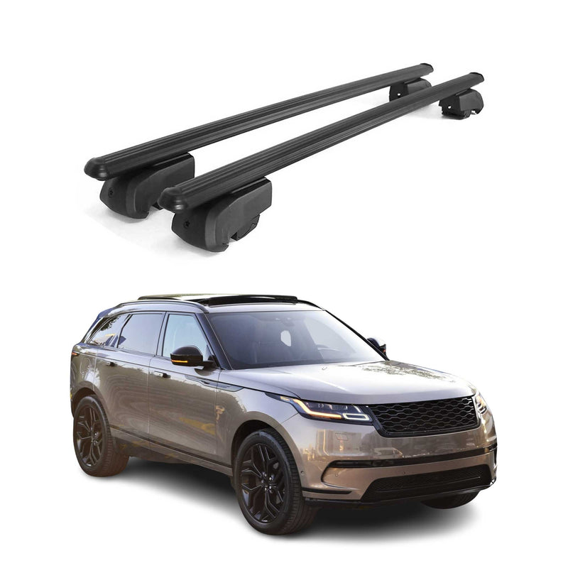 Barres de toit Transversales pour Range Rover Velar 2017-2023 Alu Noir ABE