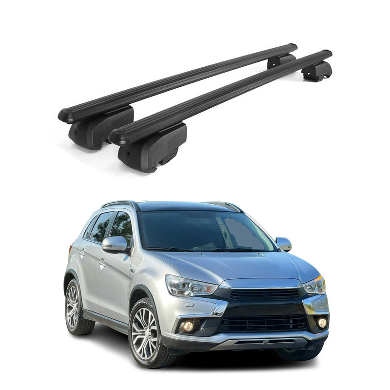 Barres de toit Transversales pour Mitsubishi ASX 2010-2020 ABE Alu noir