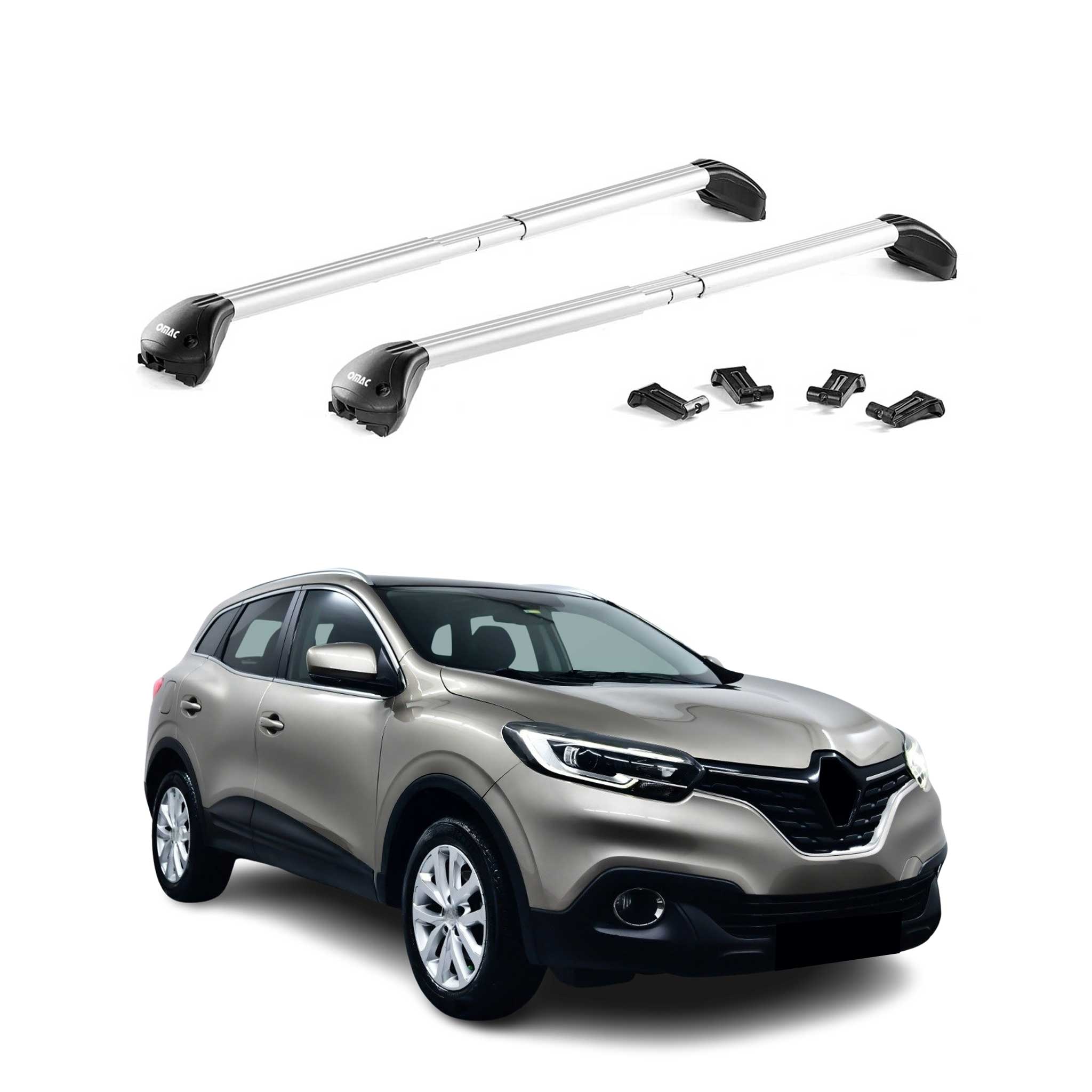 Barres de toit transversales pour Renault Kadjar 2015-2022 Alu Gris 2x ABE
