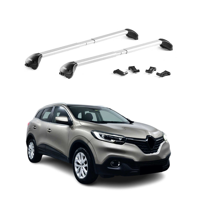 Barres de toit transversales pour Renault Kadjar 2015-2022 Alu Gris 2x ABE