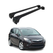 Barres De Toit Transversales pour Opel Zafira C Tourer 2011-2019 Alu Noir 2Pcs