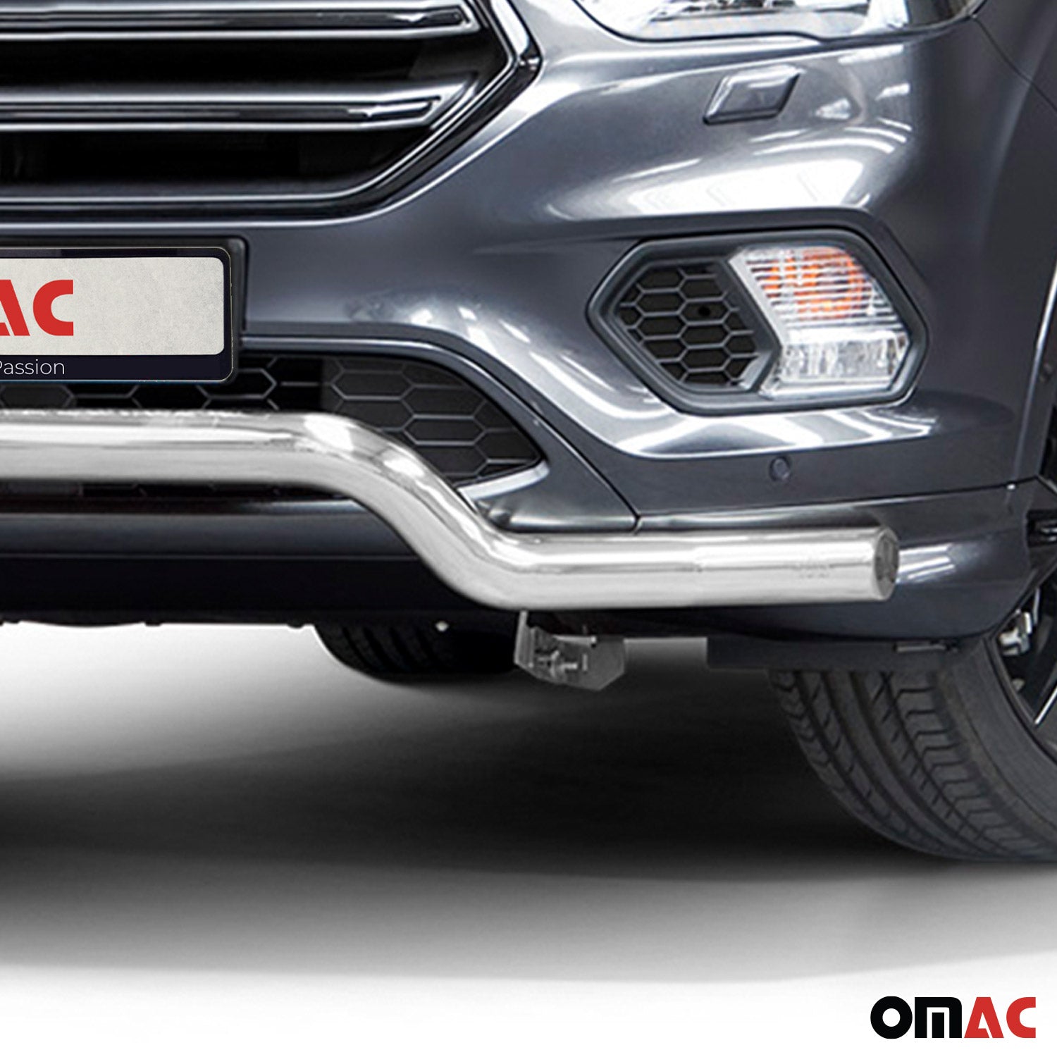 Pare-Buffle Avant Pour Ford Kuga II 2017-2019 FL en Acier Argent