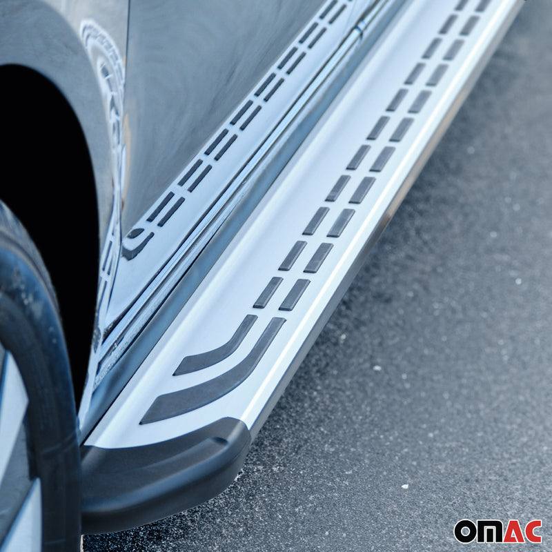 Marchepieds Latéraux pédale pour VW Amarok Double Cab 2010-2022 Alu Gris Noir 2x