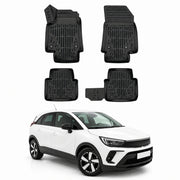 Tapis de sol pour Opel Crossland 2017-2024 Noir 3D en TPE 4Pcs