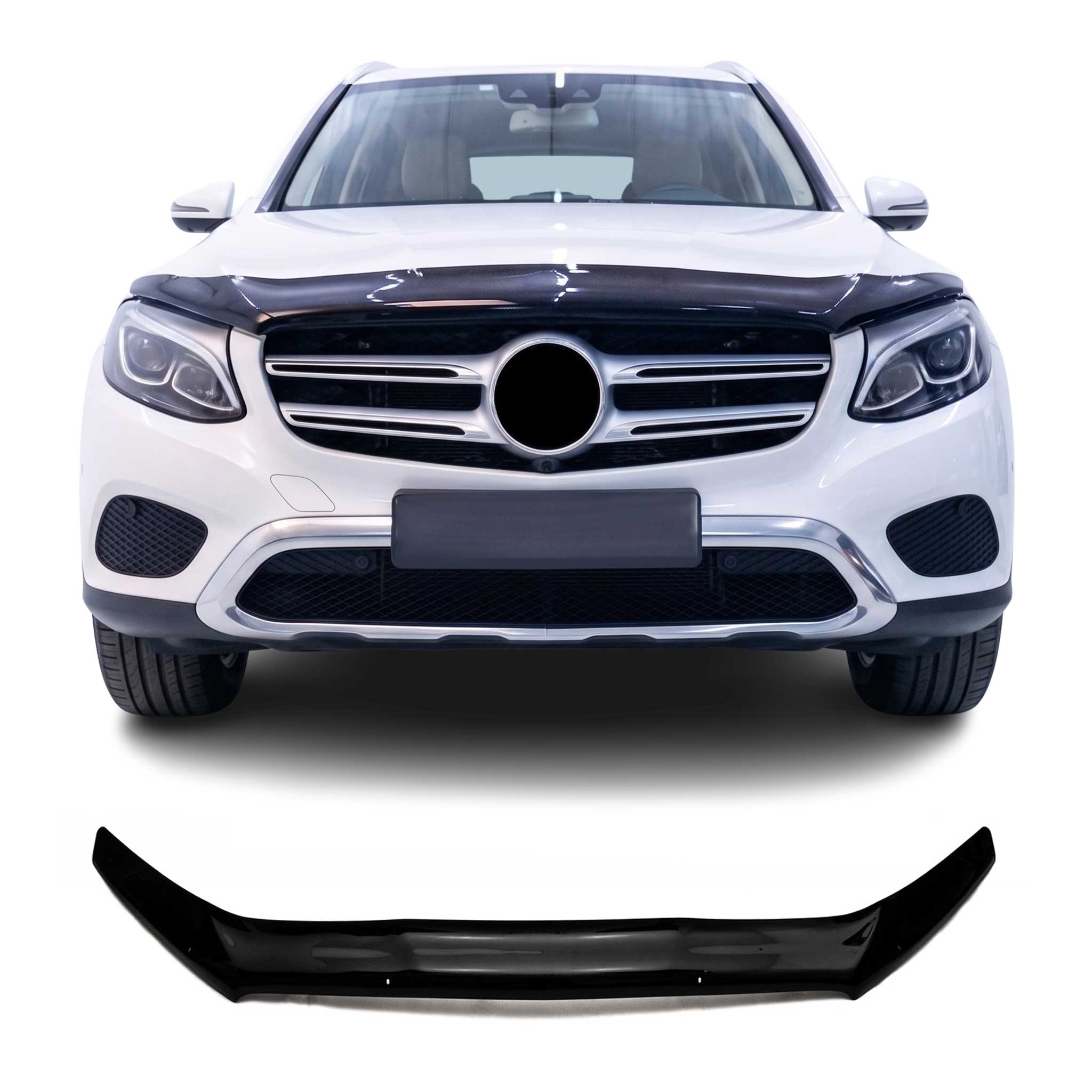 Deflecteurs d'air capot de voiture pour Mercedes GLC 2016-2022 Acrylique Noir