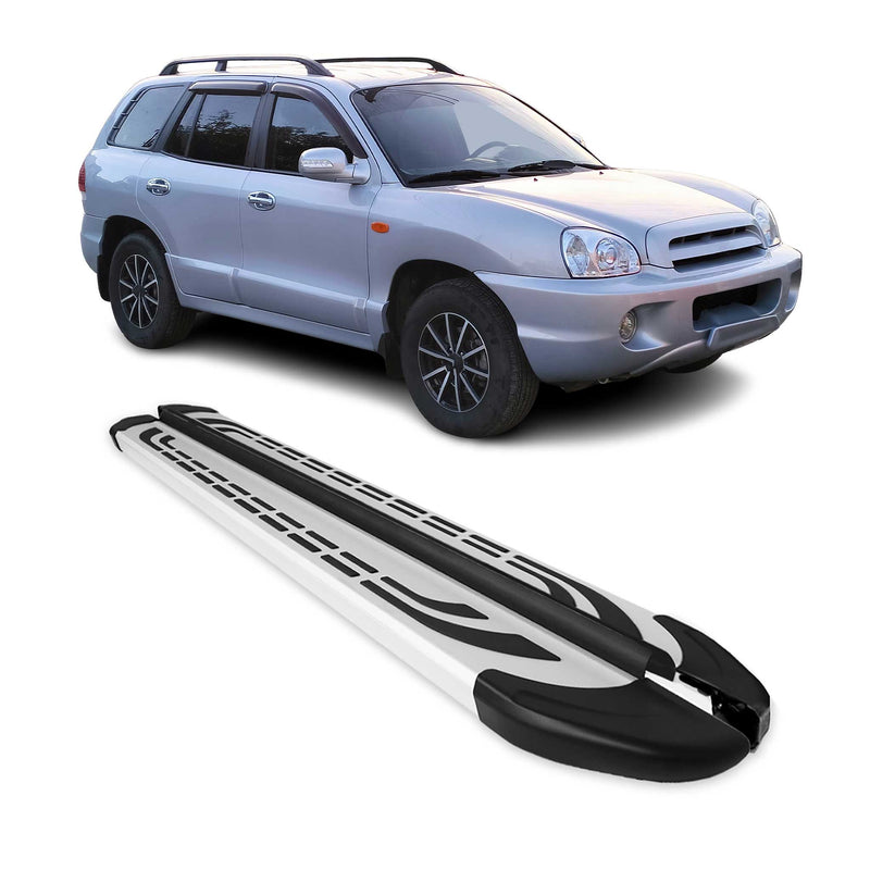 Marchepieds Latéraux pour Hyundai Santa Fe 2006-2012 Aluminium Gris 2Pcs