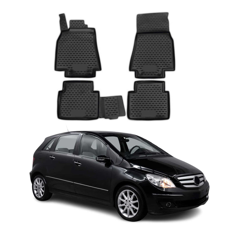 OMAC Tapis de sol pour Mercedes Classe B W245 2005-2011 en caoutchouc Noir