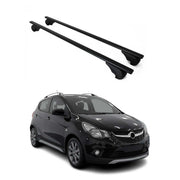 Barres de toit Transversales pour Opel Karl Rocks 2018-2019 Fer Noir