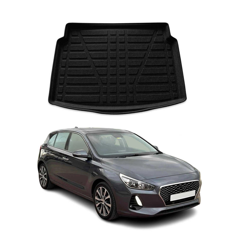 Tapis de Coffre pour Hyundai i30 2017-2025 HB en TPE Noir