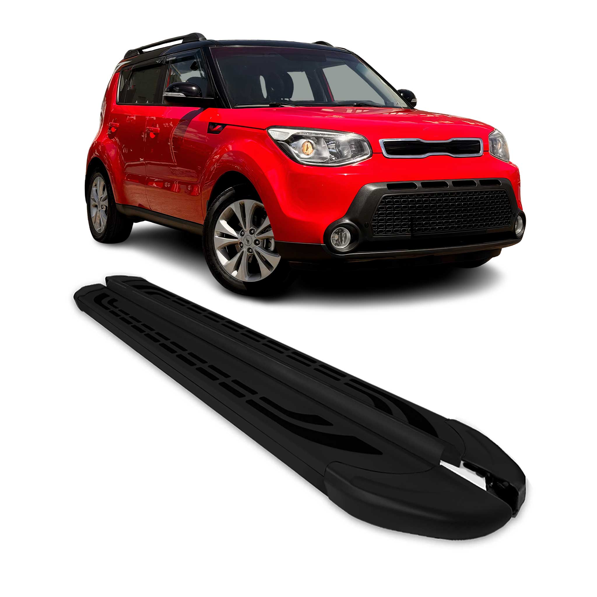 Marchepieds Latéraux pédale pour Kia Soul 2014-2019 Aluminium Noir 2Pcs