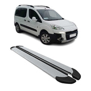 Marchepieds Latéraux pour Peugeot Partner Tepee 2008-2018 Aluminium Argent 2Pcs