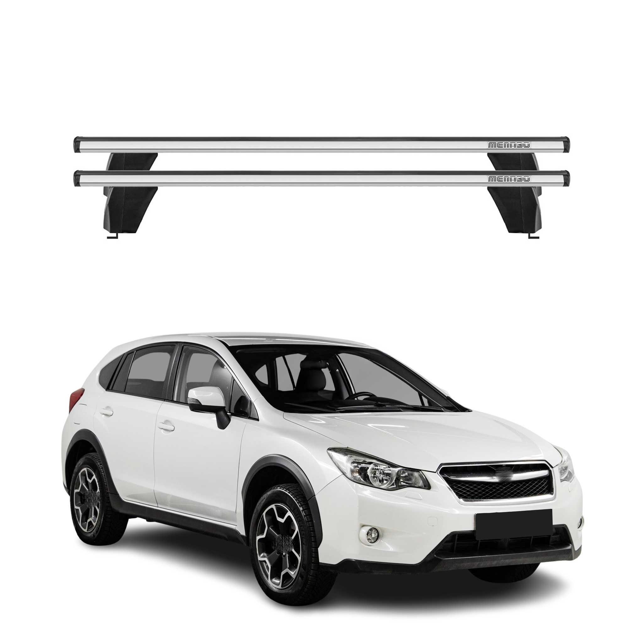 Menabo Barres de toit Transversales pour Subaru XV 2011-2018 Auto Alu ABE 2x