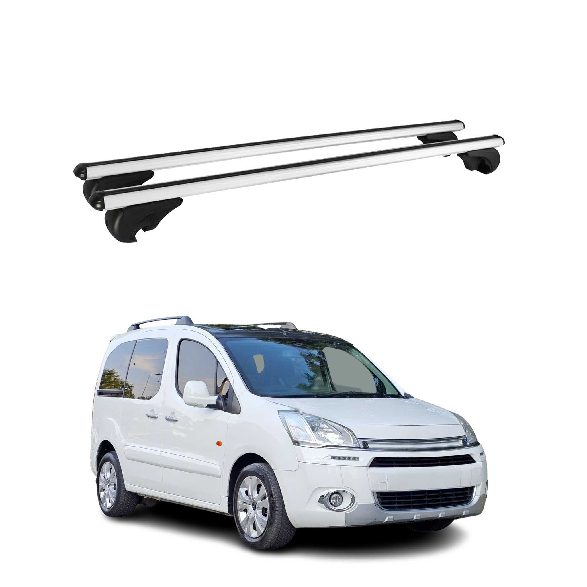 Barres de toit Transversales pour Citroen Berlingo 2008-2018 Aluminium Argent
