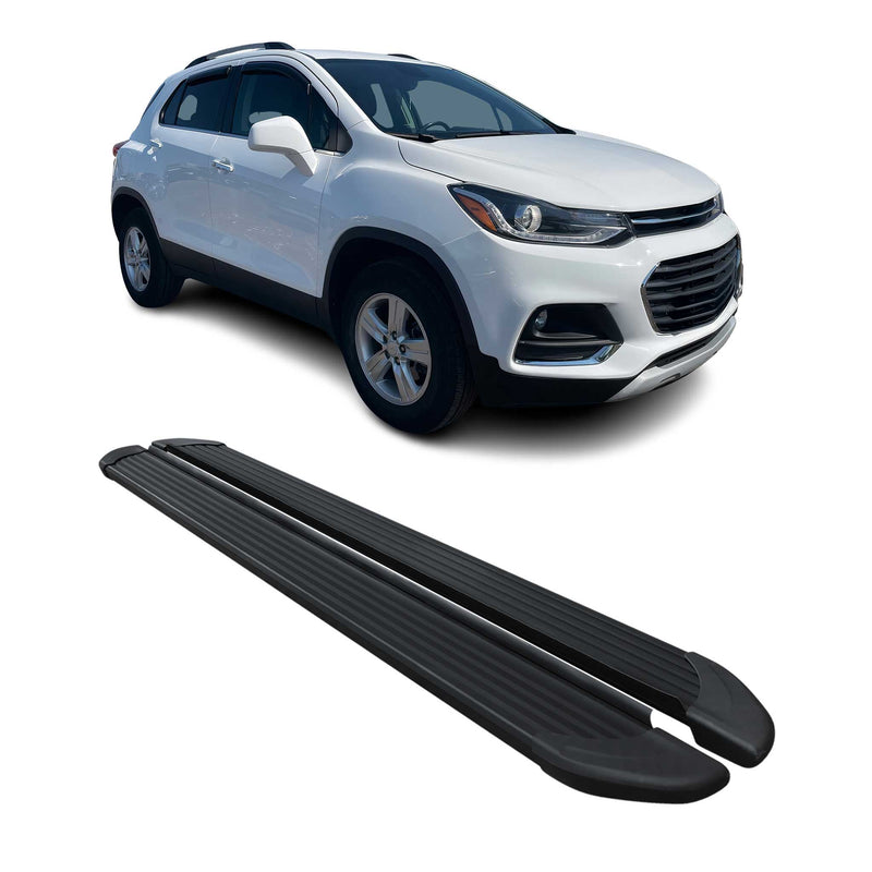 Marchepieds Latéraux pédale pour Chevrolet Trax 2012-2024 Aluminium Noir 2Pcs