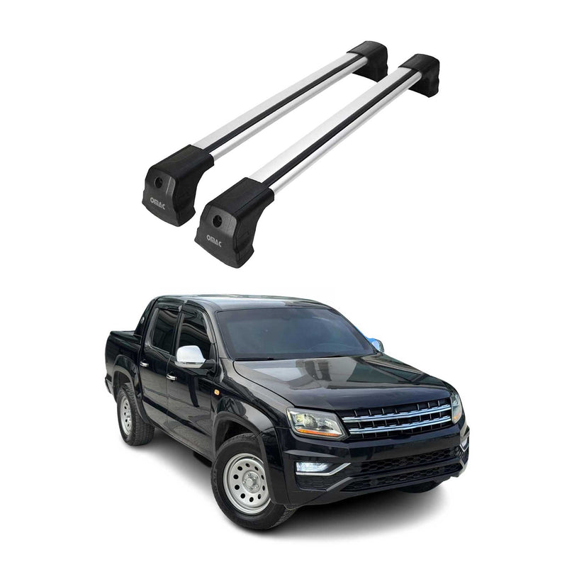 Barres de Toit Transversales pour VW Amarok 2H 2010-2022 Alu Gris 2x