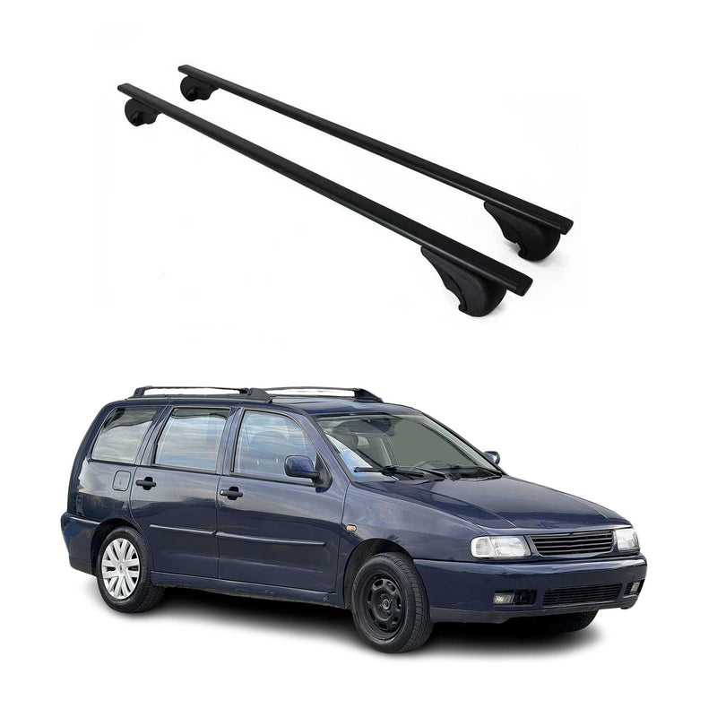 Barres de toit Transversales pour VW Polo Variant 1996-2001 Fer Noir