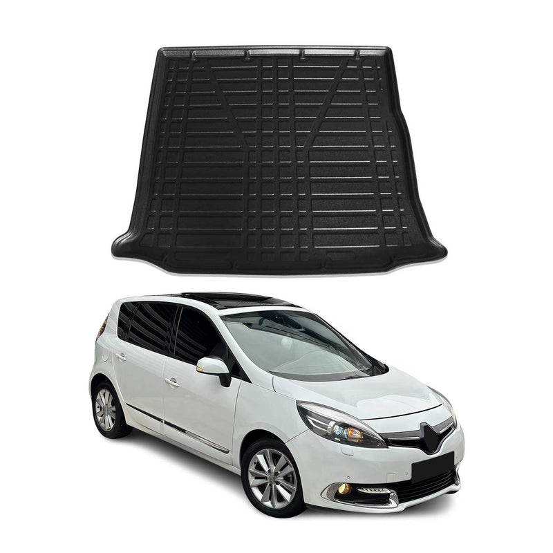 Tapis de Coffre pour Renault Grand Scenic 3 2010-2022 en TPE Noir