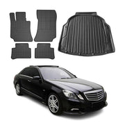 Kit Tapis de sol et coffre pour Mercedes Classe E W212 2009-2016 TPE Noir