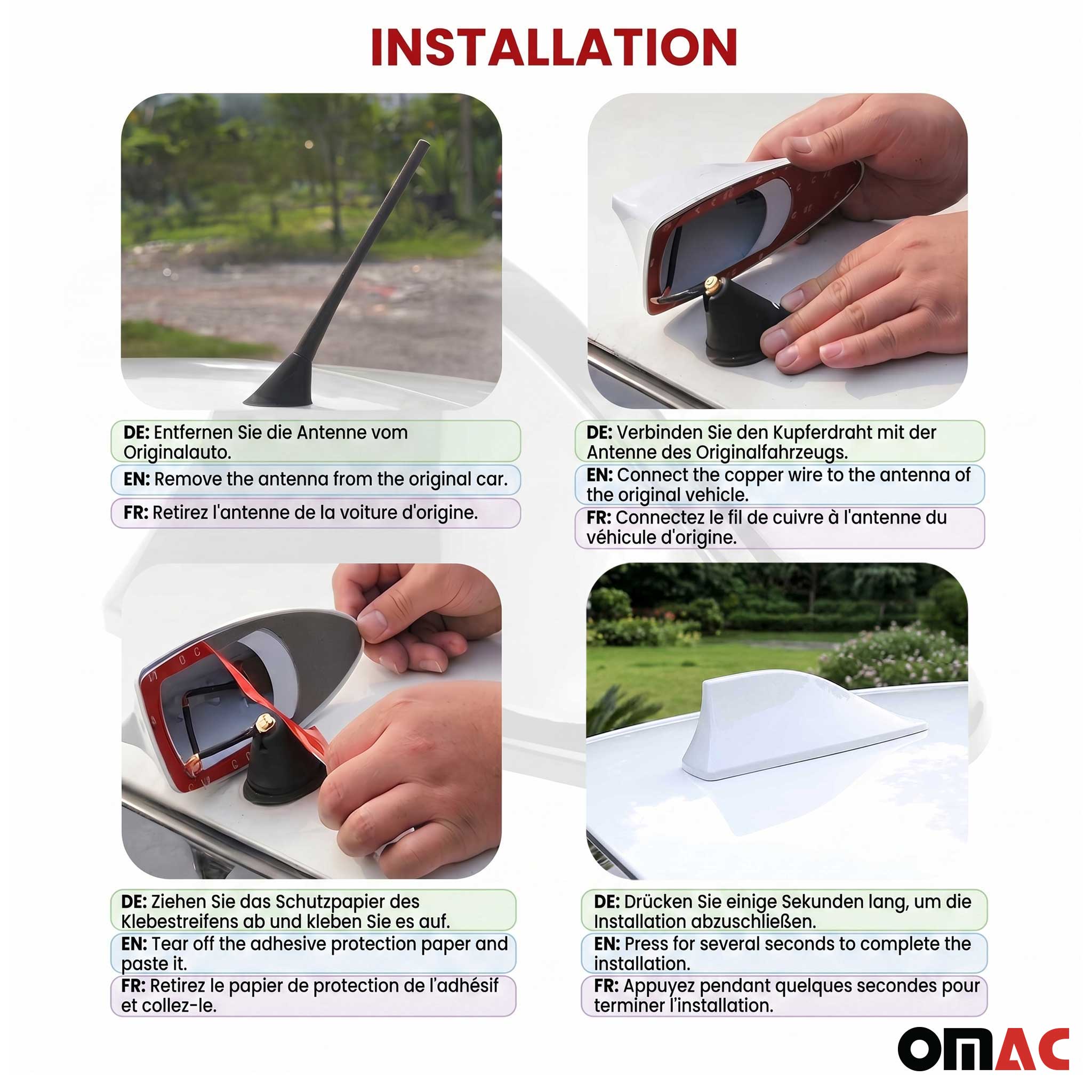 Antenne De Toit Aileron Requin pour BMW Serié 3 Radio AM/FM Blanc