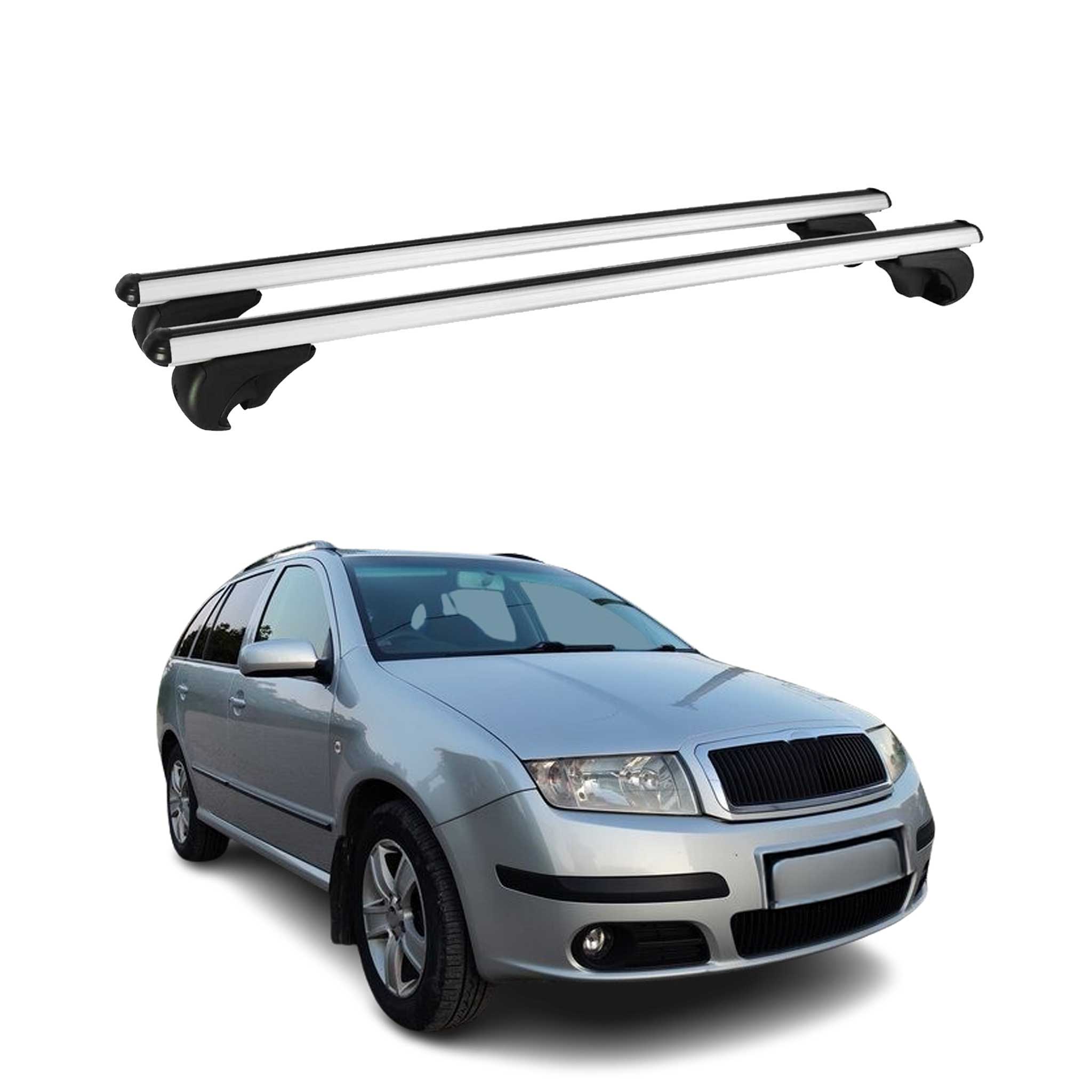 Barres de toit Transversales pour Skoda Fabia I Break 2001-2008 Aluminium Argent