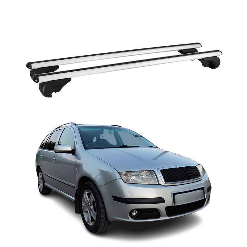 Barres de toit Transversales pour Skoda Fabia I Break 2001-2008 Aluminium Argent