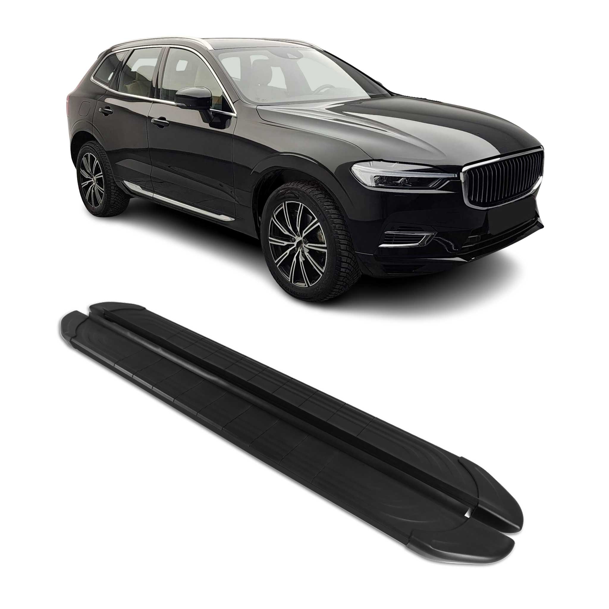 2018-2026 Volvo XC60 Marchepieds latéraux pédale 2Pcs Aluminium Noir