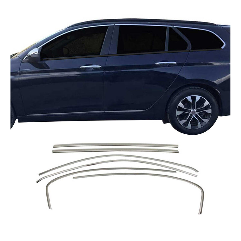 Baguettes pour contour Latérales pour Fiat Tipo Aegea 2016-2025 inox Chromé