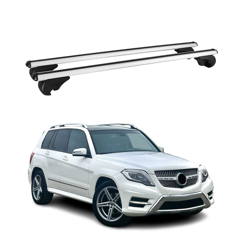 Barres de toit Transversales pour Mercedes GLK X204 2008-2015 Aluminium Argent