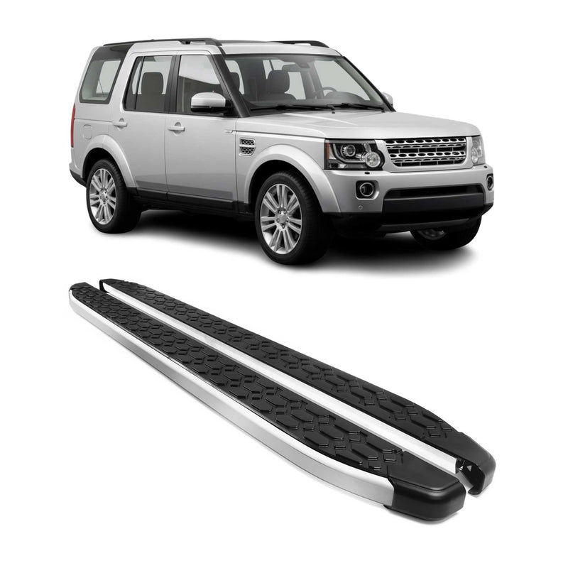 Marchepieds Latéraux pour Land Rover Discovery 3 4 2004-2018 Gris Noir Aluminium