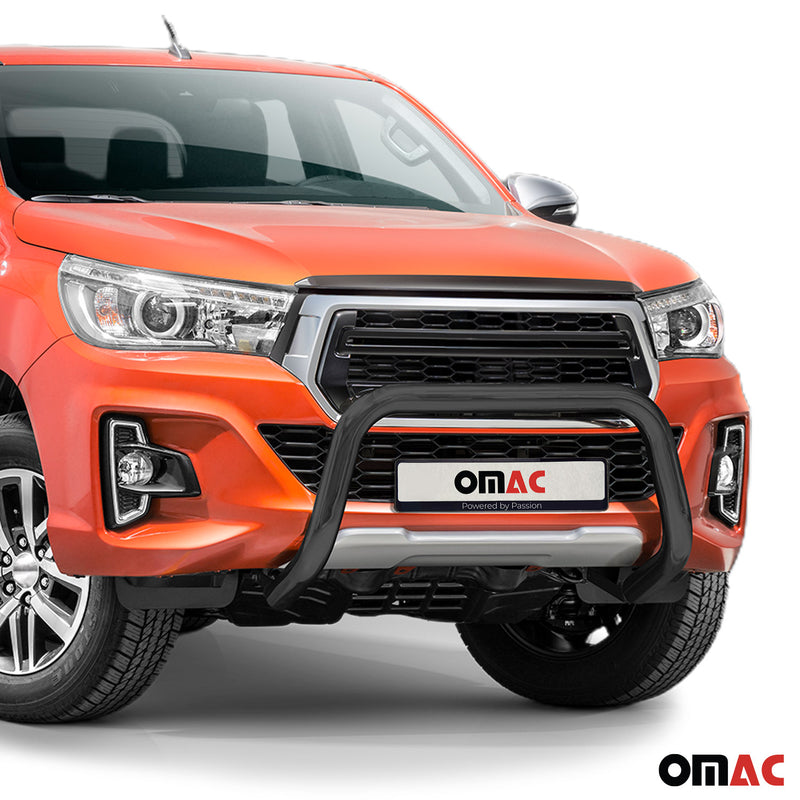 Pare-Buffle Avant Pour Toyota Hilux 2018-2020 Noir en Acier Inoxydable