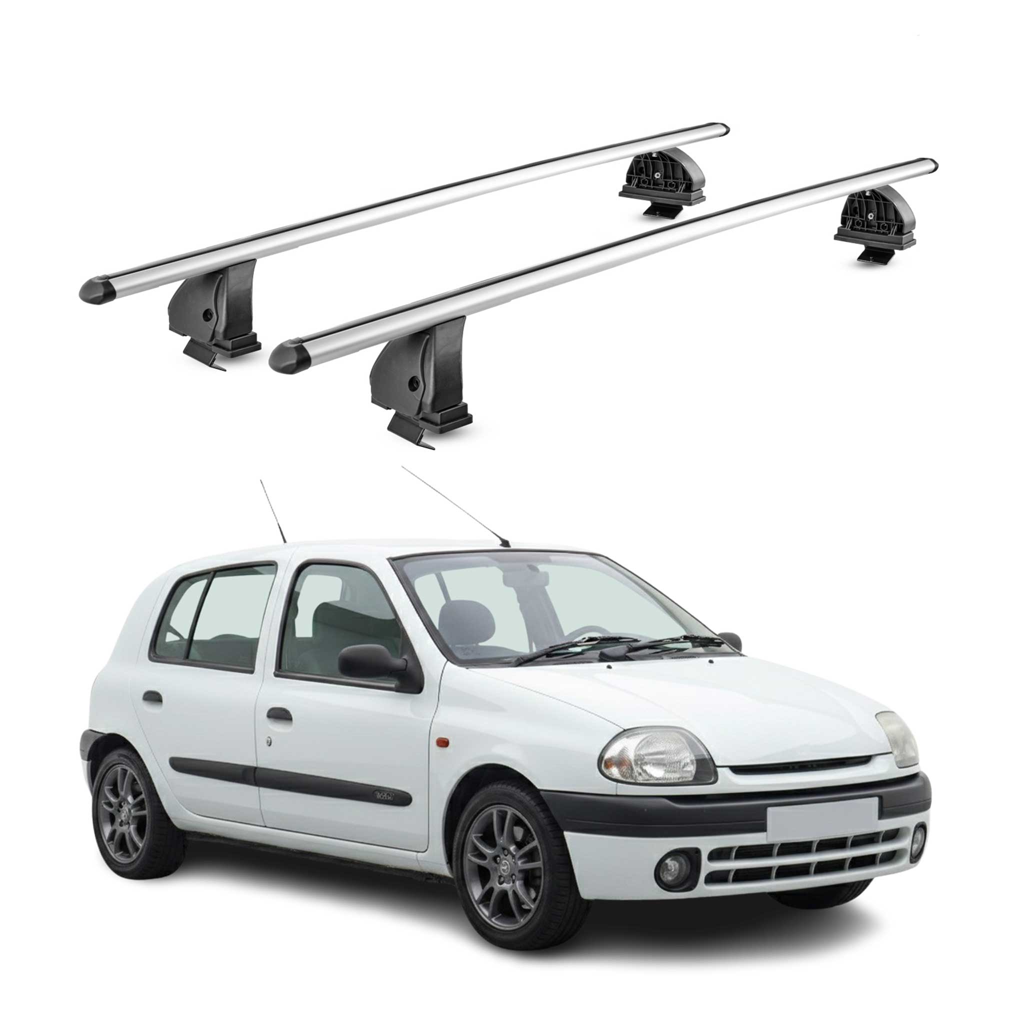 Barres de toit transversales Alu pour Renault Clio II HB \ Clio Storia 1998-2005