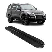 Marchepieds Latéraux pédale pour Mitsubishi Pajero V80 2006-2021 2Pcs Alu Noir
