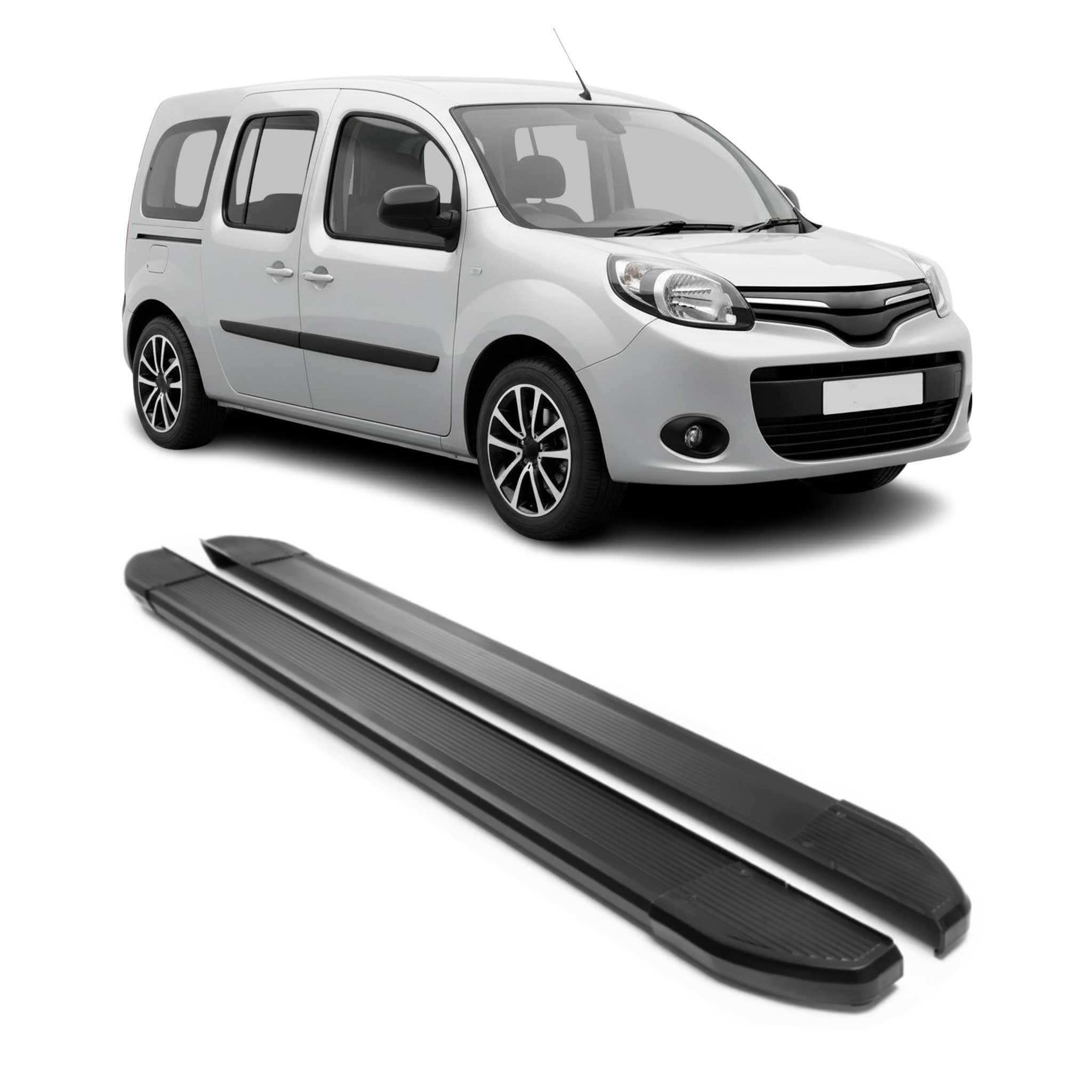 Marchepieds Latéraux pédale pour Renault Kangoo 2008-2021 Noir Aluminium 2Pcs