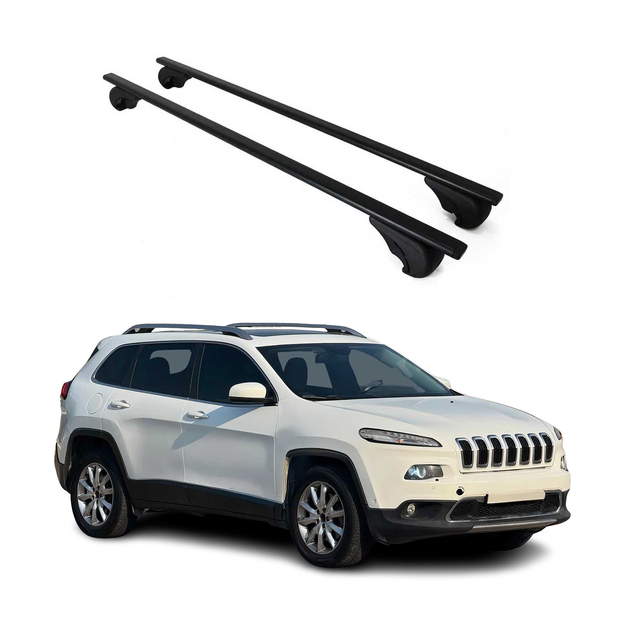 Barres de toit Transversales pour Jeep Cherokee 2014-2024 Fer Noir