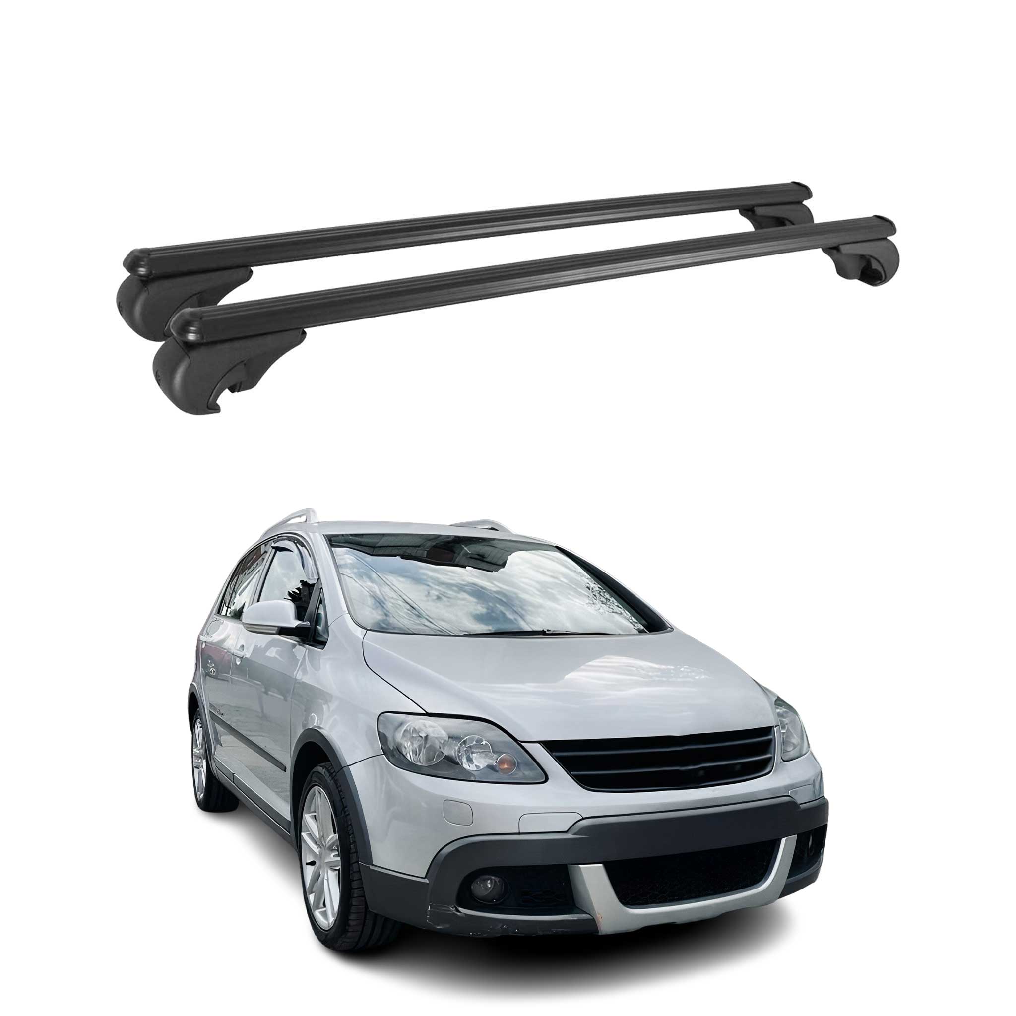 Barres de toit Transversales pour VW Golf Plus 2005-2014 Aluminium Noir
