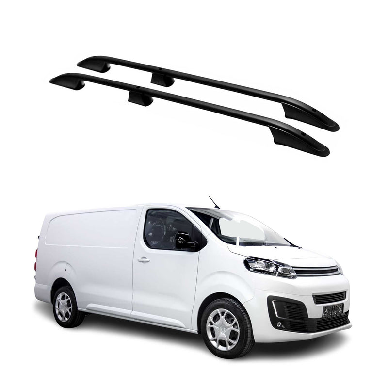 Barres de toit longitudinales pour Citroen Jumpy 2016-2024 L3 Long Alu Noir