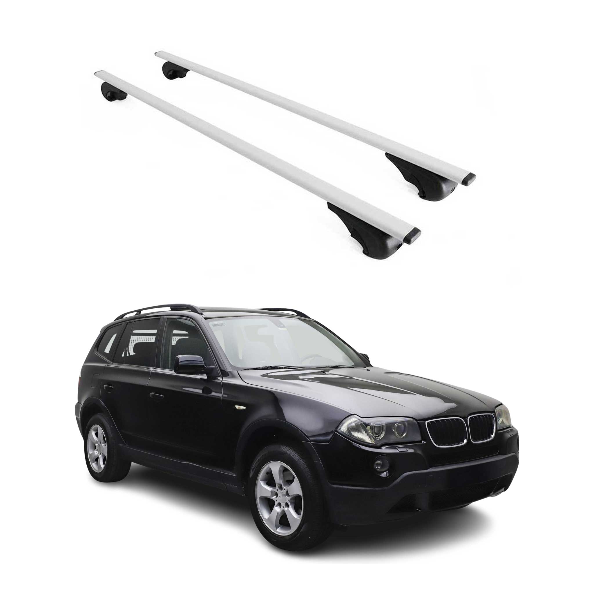 Barres de toit transversales pour BMW X3 E83 2003-2010 Fer Argent