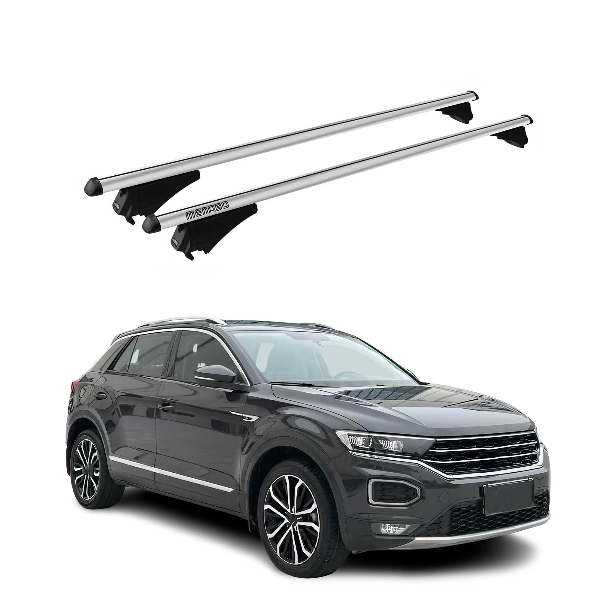 Tiger Barres de toit transversales pour Volkswagen T-Roc 2017-2025 Gris