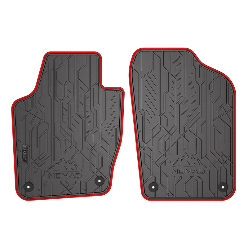 Tapis de Sol de Voiture pour VW Polo V 2009-2017 Caoutchouc Noir-Rogue 2Pcs