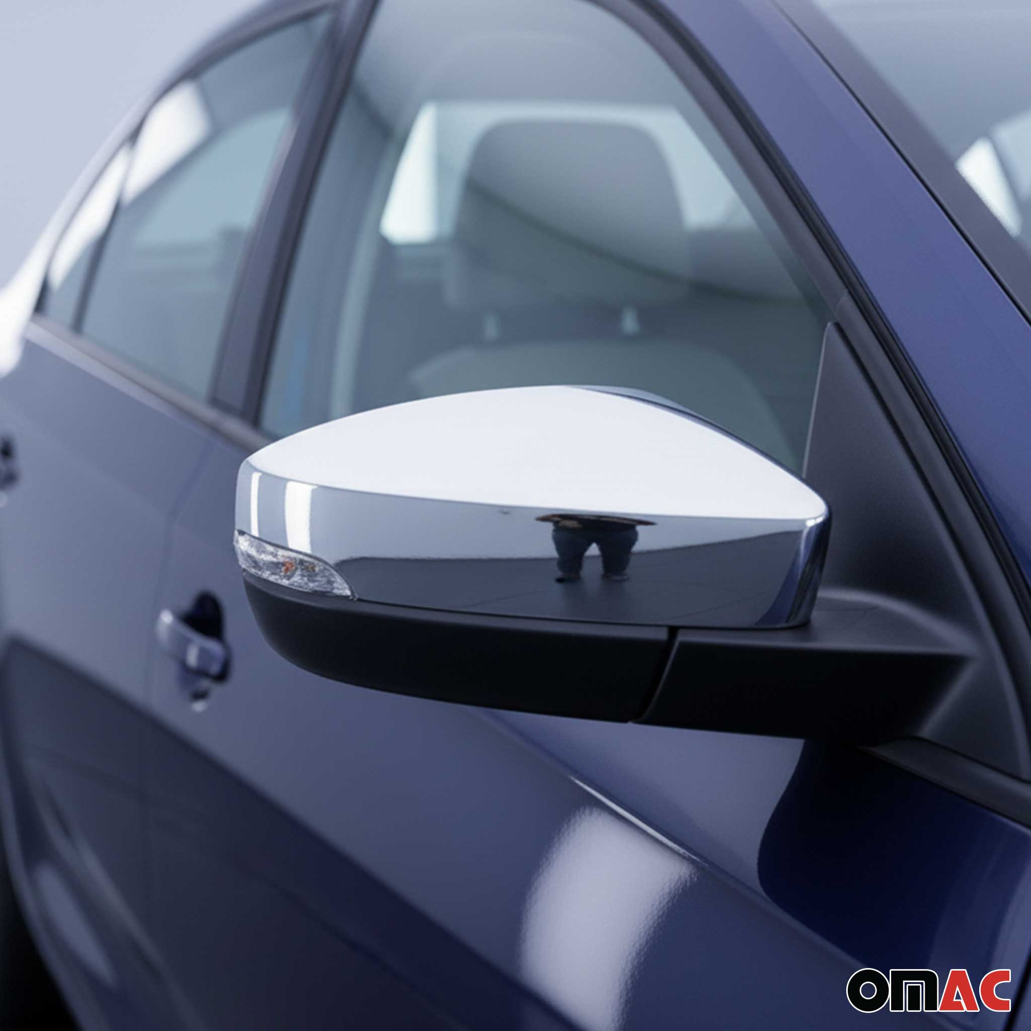 Coques de Rétroviseurs pour Skoda Rapid Berline 2012-2019 en Acier Chromé Argent