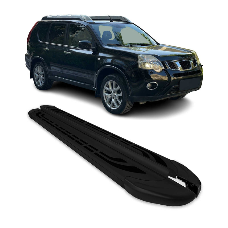Marchepieds Latéraux pour Nissan Qashqai J10 2006-2014 2x Noir Alu