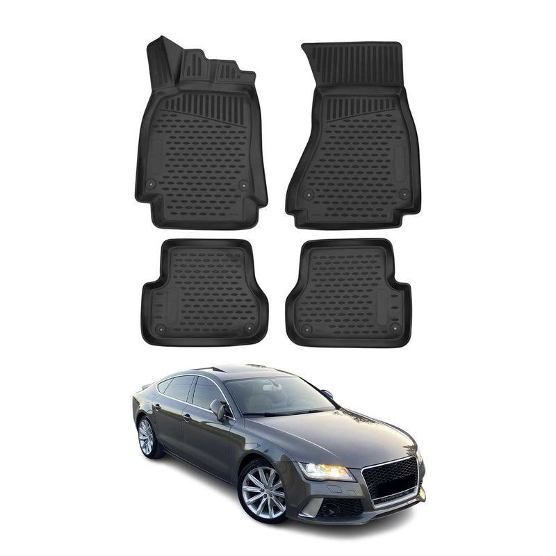 Tapis de Sol pour Audi A7 2010-2017 Sportback Caoutchouc TPE Noir