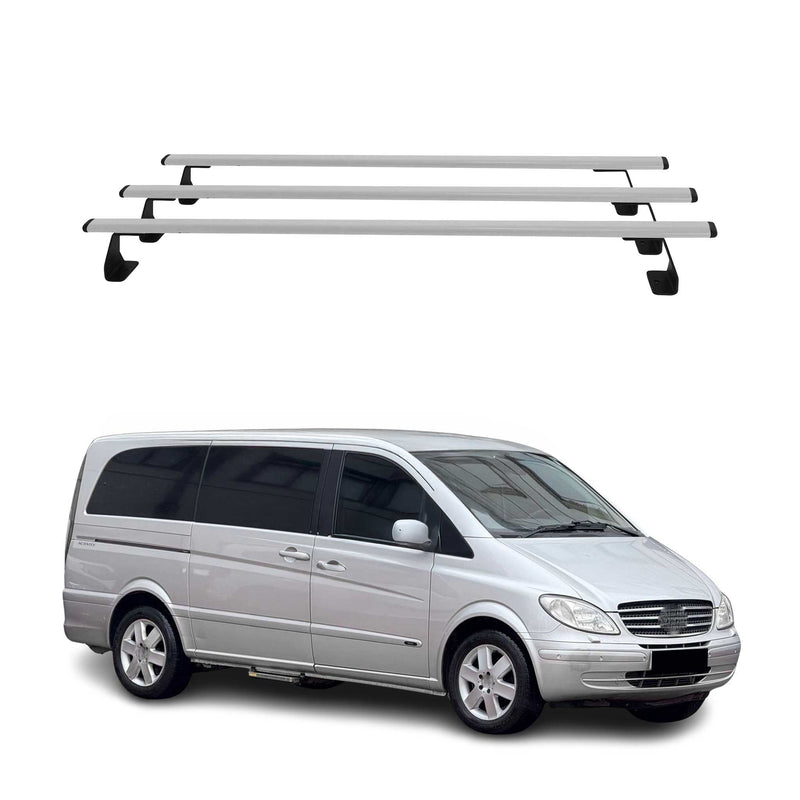 Barres de toit transversales pour Mercedes Vito W639 2003-2014 gris en Alu