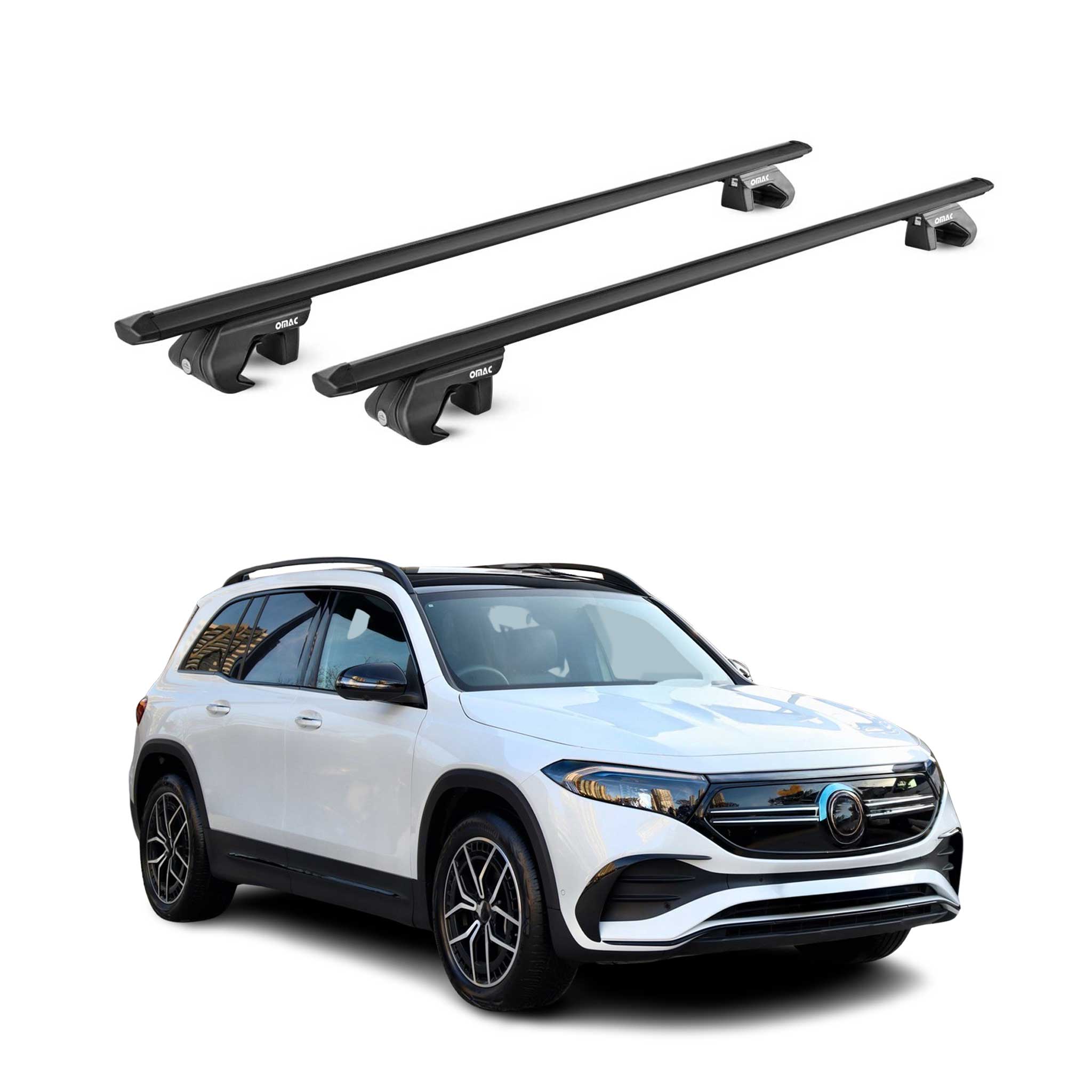 Barres de toit transversales pour Mercedes EQB X243 2022-2026 5 P Noir 2x ABE