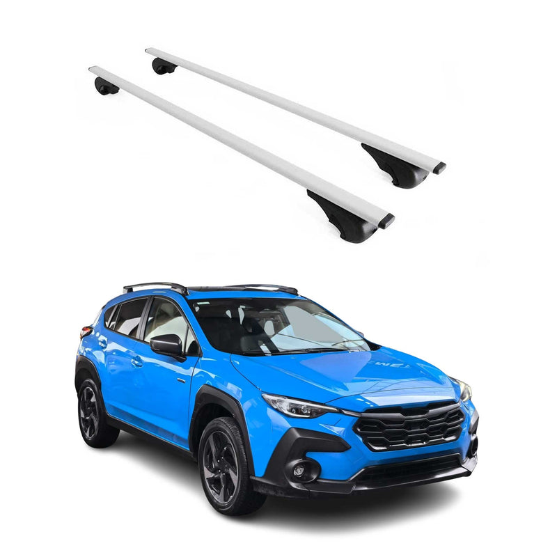 Barres de toit Transversales pour Subaru Crosstrek 2024 Fer Argent