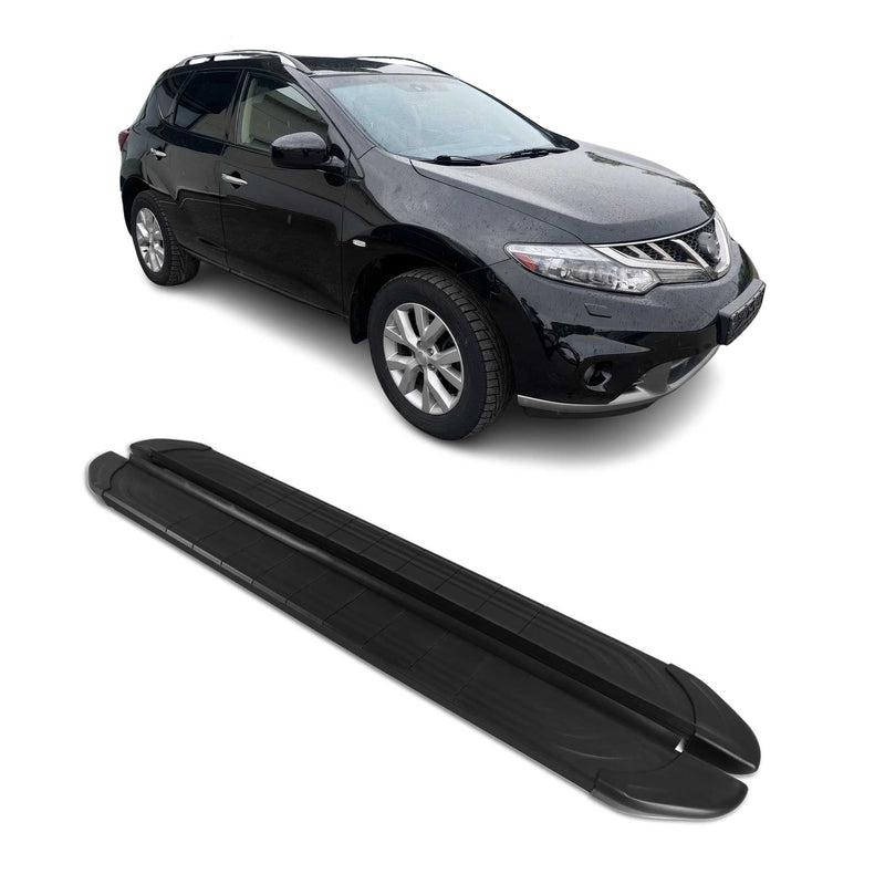 Marchepieds Latéraux pédale pour Nissan Murano 2008-2014 2Pcs Aluminium Noir