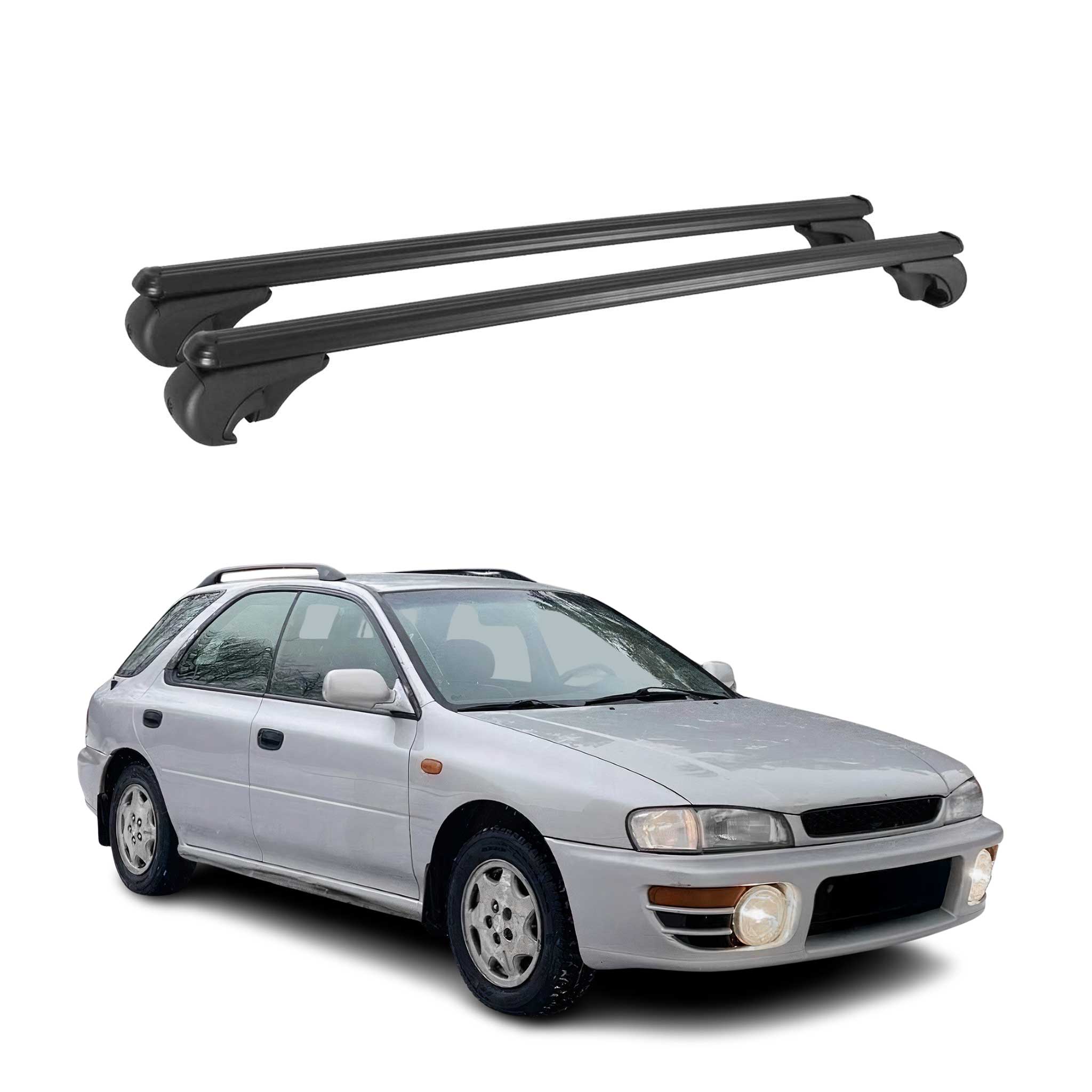 Barres de toit Transversales pour Subaru Impreza Break 1994-2000 Aluminium Noir