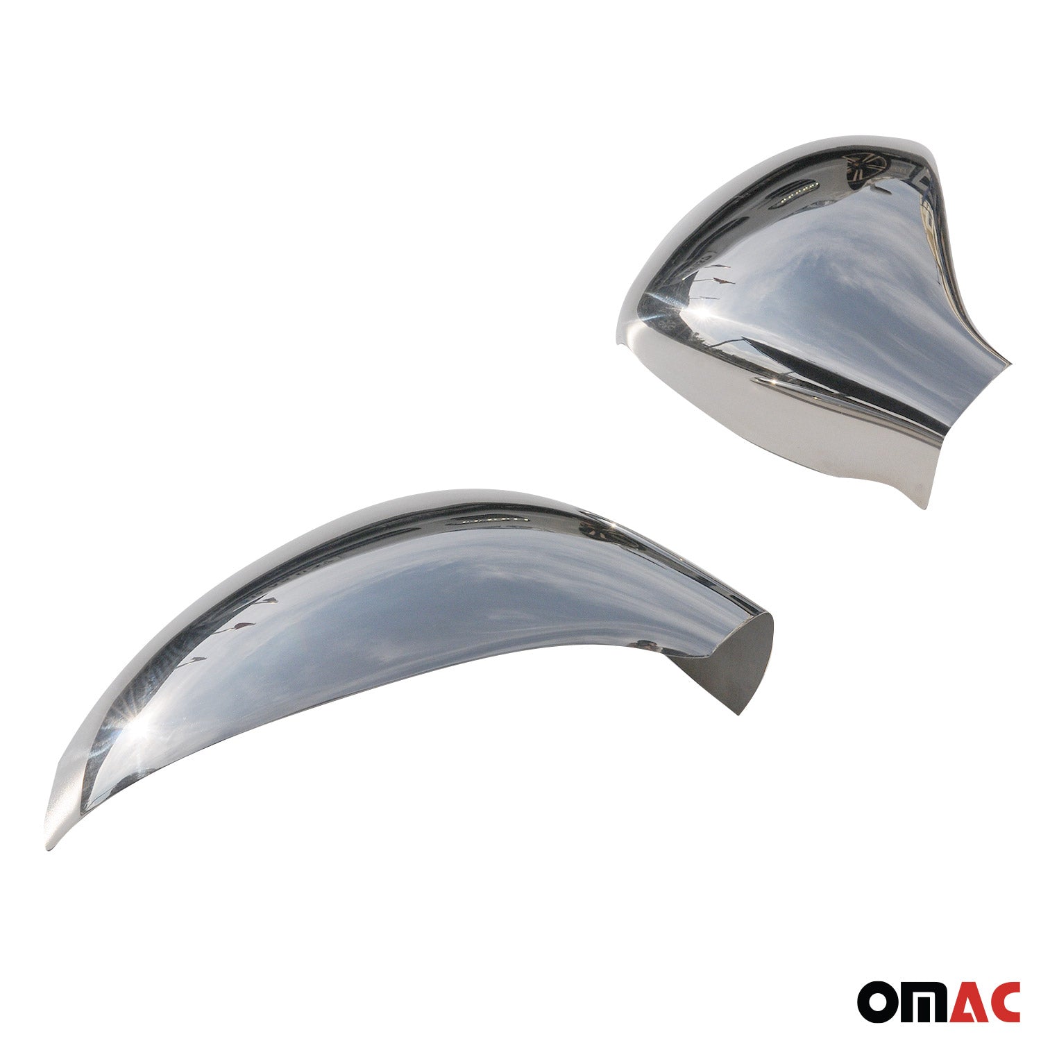 Coques de Rétroviseurs pour Peugeot 308 I 2008-2014 en Acier Inox Chromé Argent